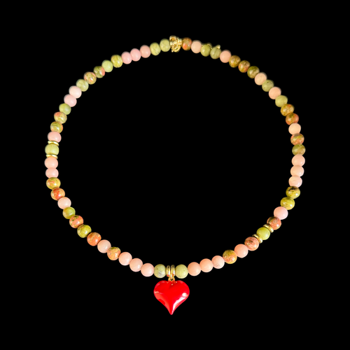 Enduring Heart necklace on black