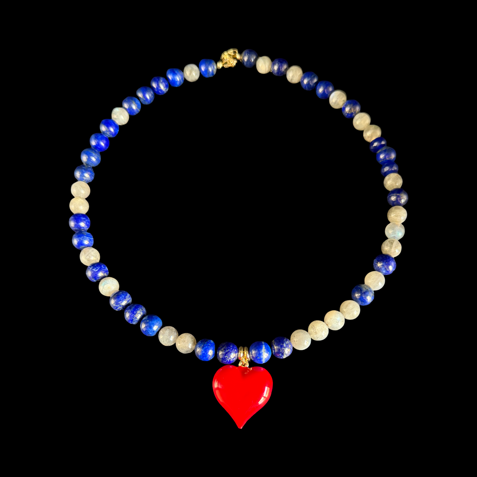 Sovereign Heart necklace on black